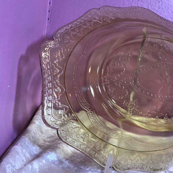 Vintage Federal Depression Glass Patrician Pattern Serving Platter GUC Home 30s - Picture 4 of 11